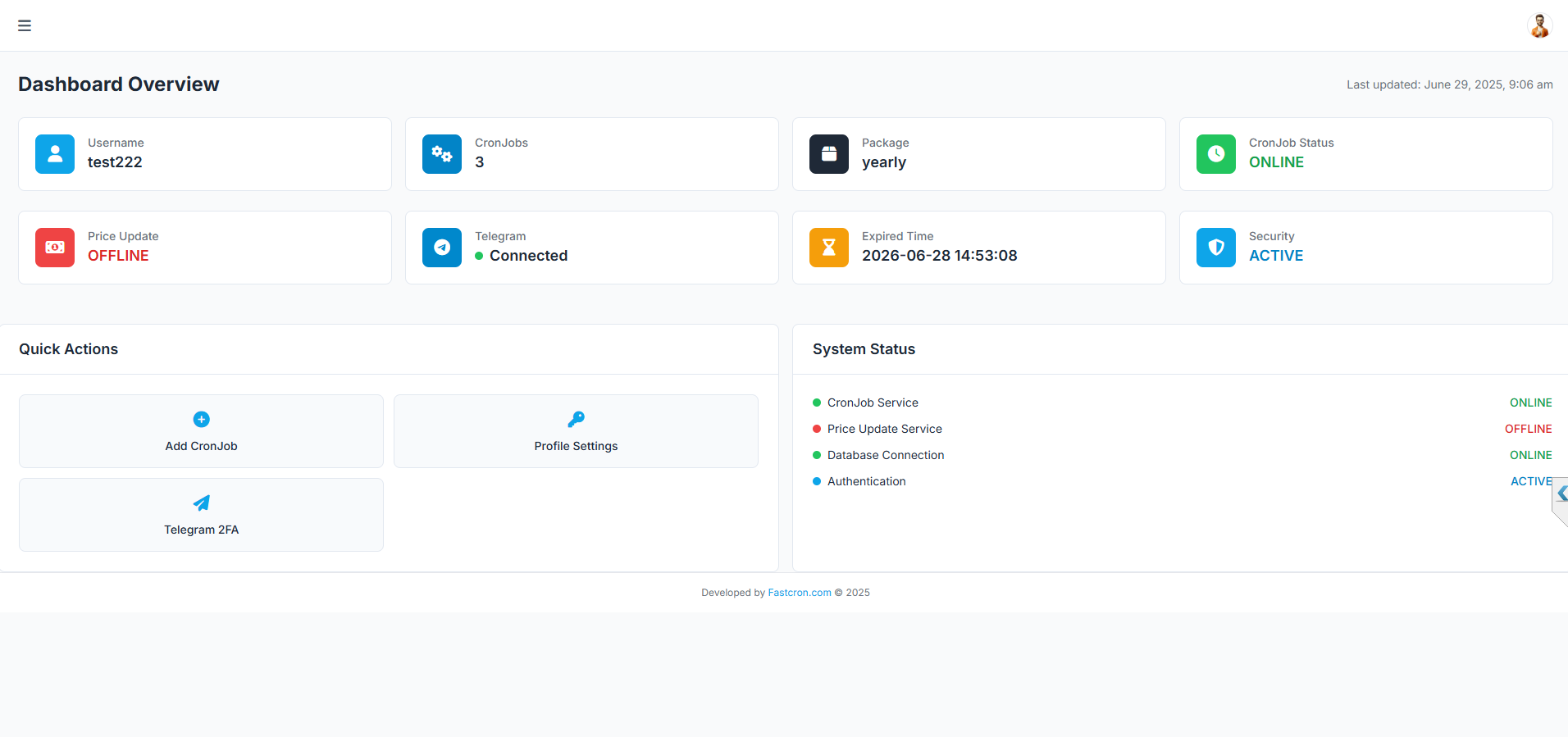 GSMPakistan CronJobs Dashboard